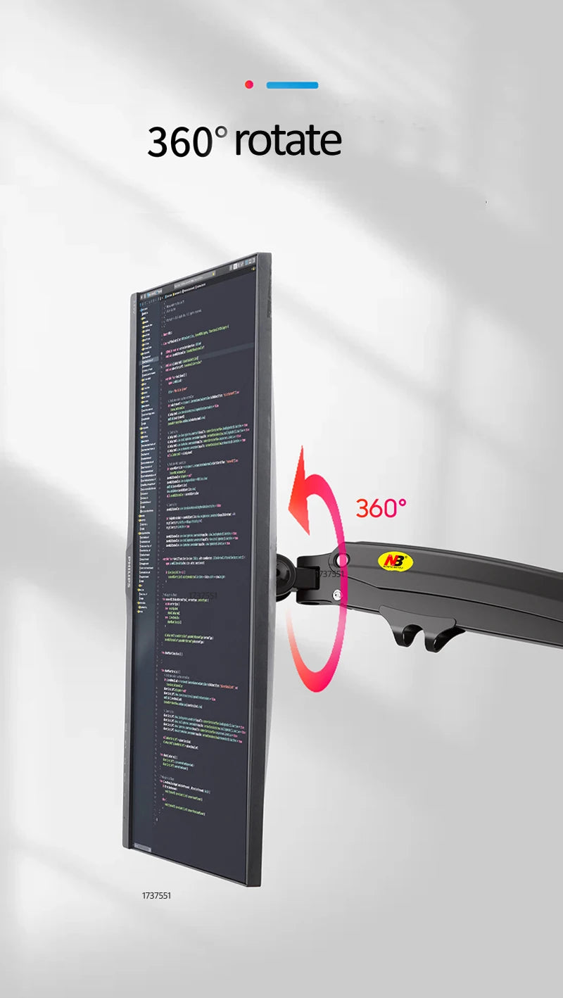 NEW NB H100 Gas Spring 22-35" LCD LED Monitor Holder Arm Full Motion Desktop Monitor TV Mount Bracket Load 2-12 kgs