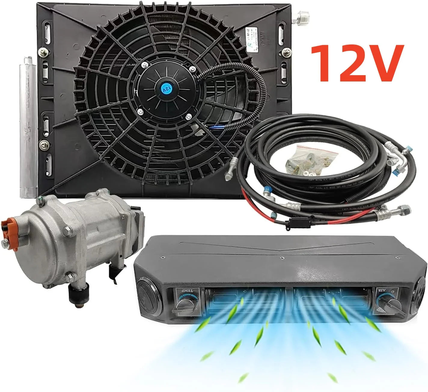 Aspligo Car Electric Air Conditioner 12v 24v Heat and Cool Universal Truck Bus Camper Van Compressor Underdash Air Conditioning