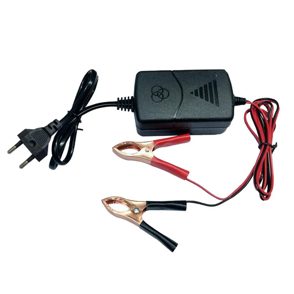 Smart 12V Car Battery Charger 1A Lead-Acid With Indicator Light 14.4 Volt Dual Wire Alligator Clip Camping Auto Charging Socket