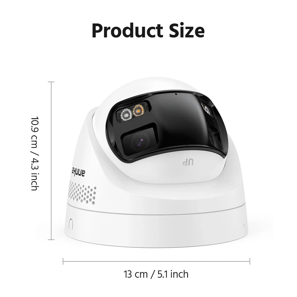 ANNKE 8MP Camera Security Dual Lens Human Detect Two Way Audio 180° Wide View Angle Panoramic Dual Lens Poe IP Camera