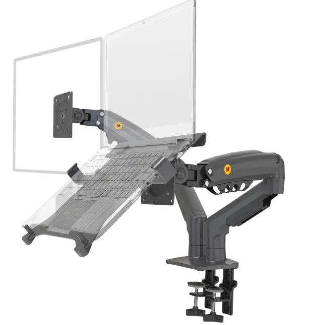 Northbayou F160-FP 10"-17" laptop mount 360 rotate 10"-27" air press full motion gas spring 10"-27" two monitor clamp desk