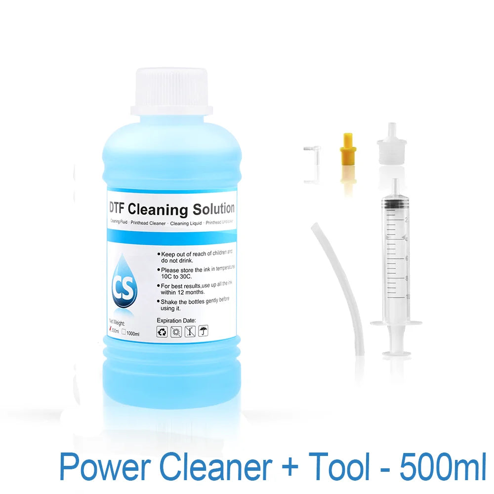 DTF Cleaner DTF cleaning Solution Liquid For DTF (Direct Transfer Film) Printer Printhead Tube Cleaning (3 Capacity Options)