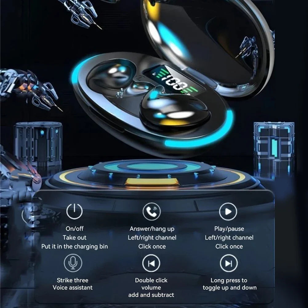 Invisible Bluetooth 5.3 Headphones Wireless Sleep Earphones HiFi Stero Noise Reduction Earbuds Sports Headsets for Xiaomi iPhone