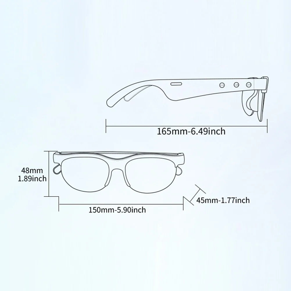 AI Intelligent Translation Glasses Bluetooth-Compatible 5.4 Wireless Sunglasses Built-in Microphone Speakers Wireless Headphones