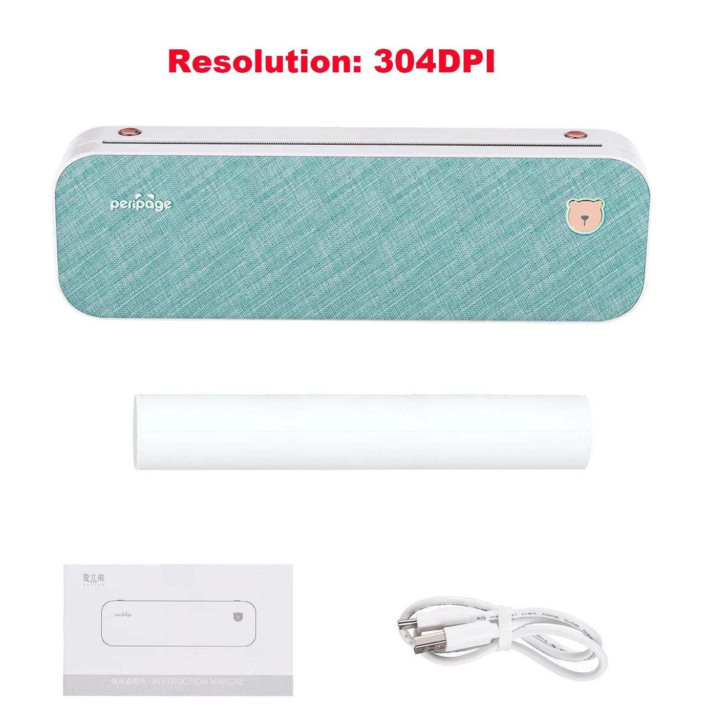 PeriPage A40 A4 Printer Wirless Printer USB Android BT Printing PDF File Webpage Contract Picture with 10 Rolls Thermal Paper