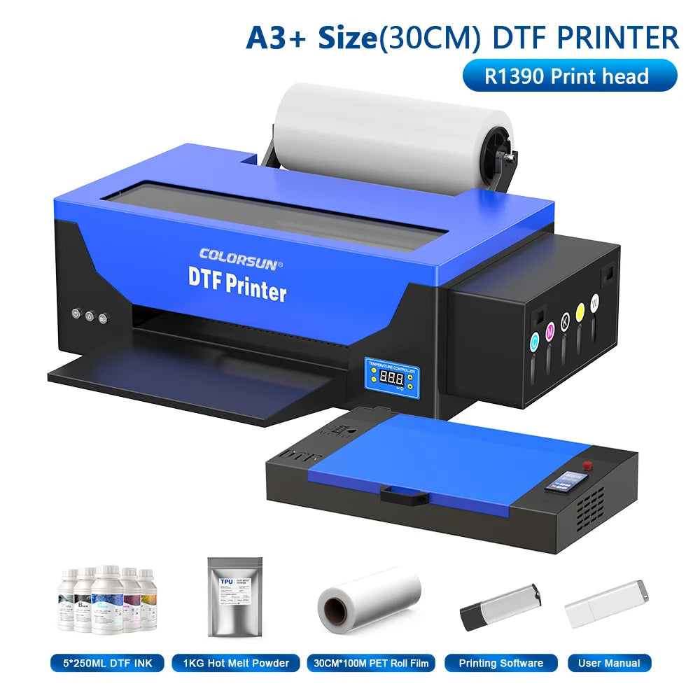 Colorsun DTF Printer Impressora A4/A3 Direct to Film T-Shirt Printing Machine Digital Inkjet DTF Printers For T-Shirt Hoodies