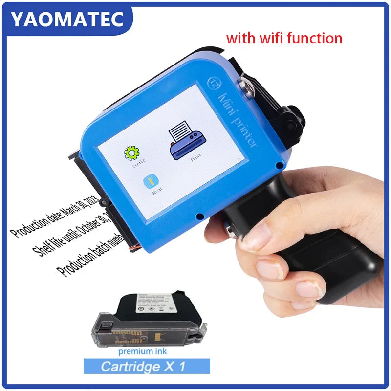 Include cartridge: S1760 12.7mm QR Bar Batch Code Date Logo Expiry Label Portable mini Handheld Jet Thermal Inkjet Printer