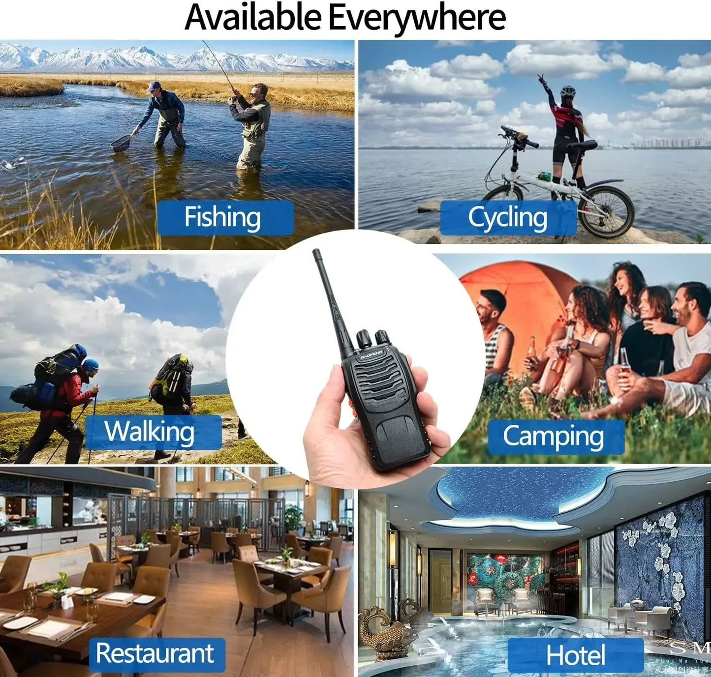 Baofeng 6Pcs BF 888S Walkie Talkie UHF 400 470MHz Long Range Two Way Ham Radios Transceiver for Hunting Hotel