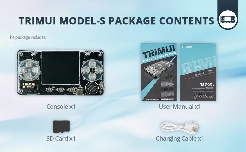 TRIMUI Model S Handheld Game Console 2.0 Inch IPS Screen Mini Portable Player 15000plus Classical Games Retro Game Console