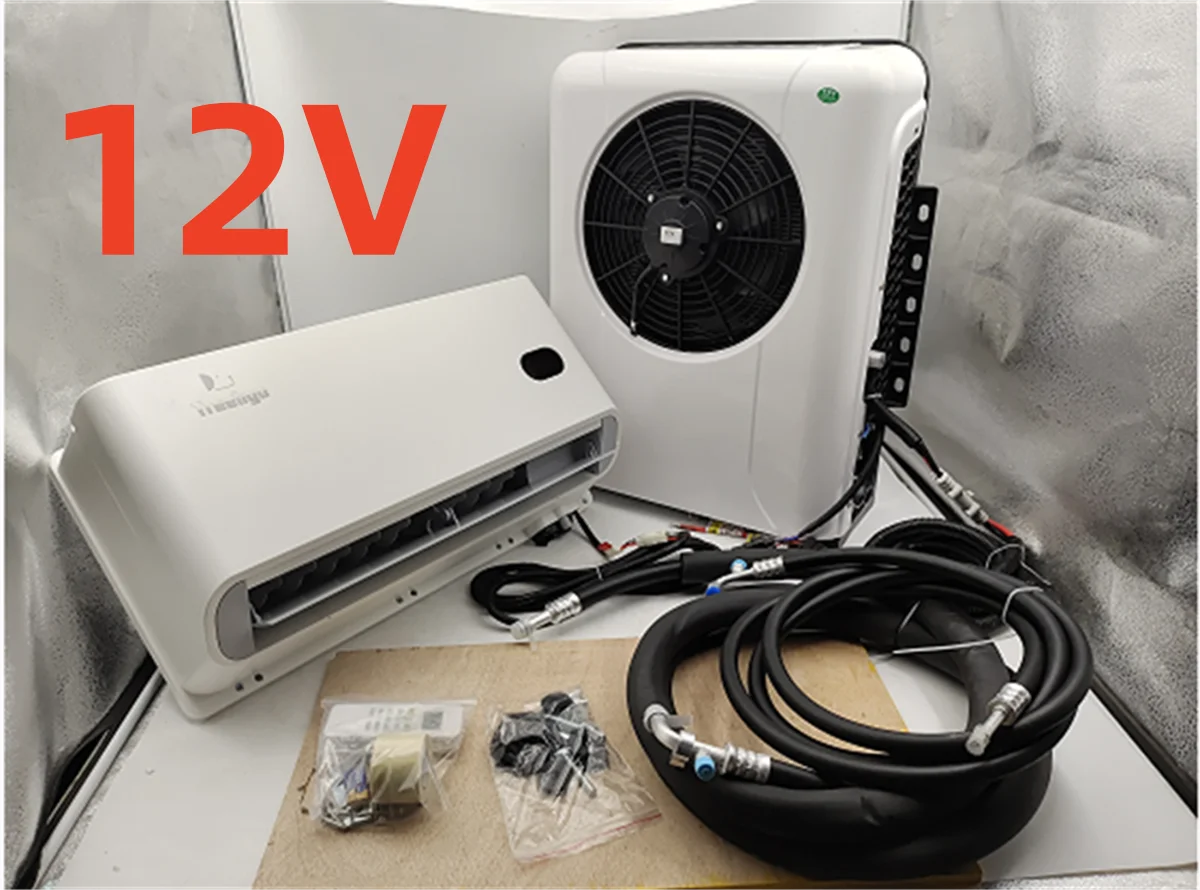 Treeligo 10500BTU Car Electric Parking Cooling Air Conditioner 12V/24V Split Air AC Unit for Truck Caravan Camper Van RV