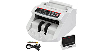 VEVOR 1000 Pcs/Min Money Counter Business Cash Register Euros Bills Fake Banknote Detector by UV and MG Function for Banks Shops