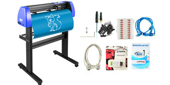 SucceBuy 28-34 Inch Vinyl Cutter Machine W/ Floor Stand Vinly Sign Cutting Plotter Starter Kits Software Adjustable Force Speed