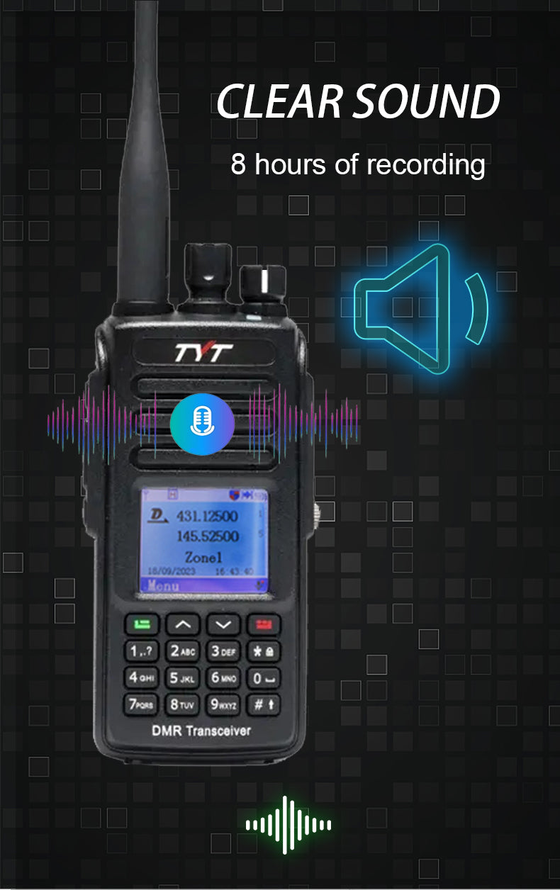 TYT MD-UV390 10W GPS PLUS DMR Digital Radio 5W/10W GPS AES256 Encryption Optional IP67 VHF/UHF Dual Band Digitale Walkie Talkie