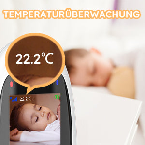 BOIFUN Baby Monitor with Camera Portable Vox Function Temperature Sensor Video 2.4 GHz Smart Standby 720p Bidirectional Voice