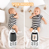 BOIFUN Baby Monitor with Camera Portable Vox Function Temperature Sensor Video 2.4 GHz Smart Standby 720p Bidirectional Voice