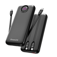 10000mAh 22.5W Portable Charger with Built in Cables 4 Outputs 2 Inputs 5V/3A Fast Charging Power Bank for iPhone Android iPad