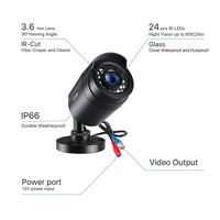 ZOSI 1080P 4 Pack HD TVI Security Cameras Outdoor Indoor Weatherproof Bullet Surveillance Camera for Analog CCTV DVR System