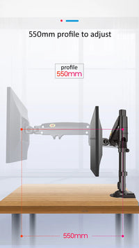 NEW NB H100 Gas Spring 22-35" LCD LED Monitor Holder Arm Full Motion Desktop Monitor TV Mount Bracket Load 2-12 kgs