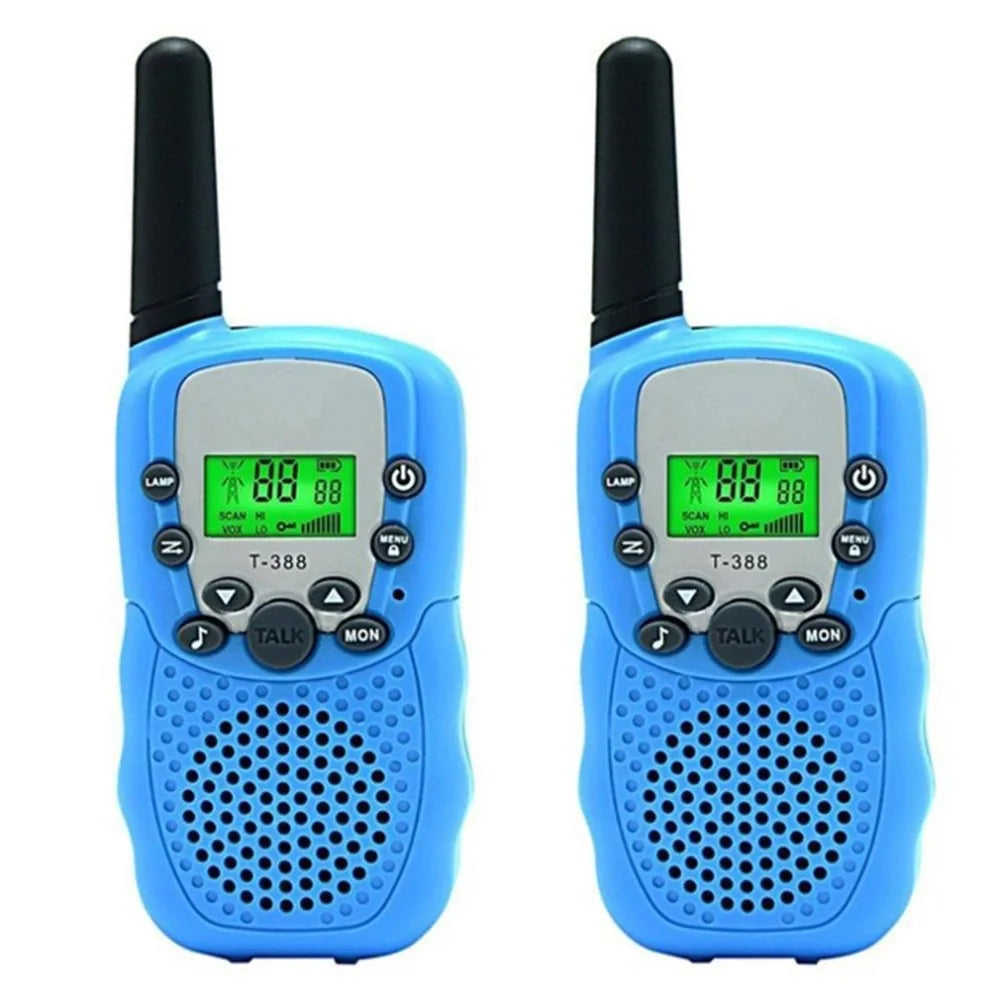 2Pcs Rt-388 Kids Walkie Talkies 0.5W LCD Display Portable Child Electronic Radio Voice Interphone Outdoor Toy Christmas Gift