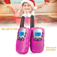 2Pcs Rt-388 Kids Walkie Talkies 0.5W LCD Display Portable Child Electronic Radio Voice Interphone Outdoor Toy Christmas Gift