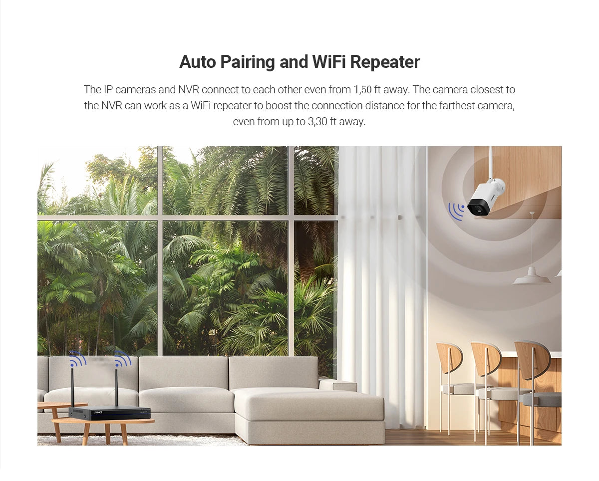 ANNKE 3MP WiFi Video Surveillance System 5MP NVR 4X 3MP Ip Camera Audio Recording Security Cameras AI Detection CCTV Cameras Kit