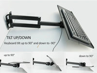 DL-123L-KYM3 Keyboard Tray mounted on wall 600x185mm for standing Working Keyboard Holder long arm