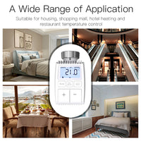 MOES Tuya ZigBee3.0 Radiator Actuator Valve Smart Thermostat Temperature Controller Internal Sensor TRV Voice Control with Alexa