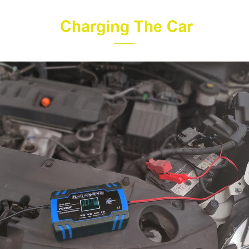 12V-24V 8A Full Automatic Battery-chargers Digital LCD Display Car Battery Chargers Power Puls Repair Chargers Wet Dry Lead Acid