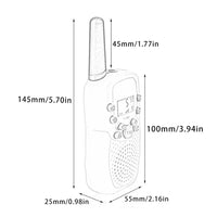 2Pcs Rt-388 Kids Walkie Talkies 0.5W LCD Display Portable Child Electronic Radio Voice Interphone Outdoor Toy Christmas Gift