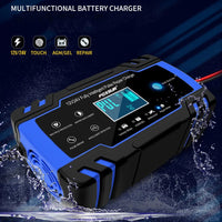 12V-24V 8A Full Automatic Battery-chargers Digital LCD Display Car Battery Chargers Power Puls Repair Chargers Wet Dry Lead Acid