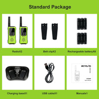 Retevis RT649P Waterproof Walkie Talkies Floating NOAA 1200mAh Rechargeable SOS Flashlight for Emergency Camping Kayaking (2Pcs)