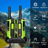 Retevis RT649P Waterproof Walkie Talkies Floating NOAA 1200mAh Rechargeable SOS Flashlight for Emergency Camping Kayaking (2Pcs)