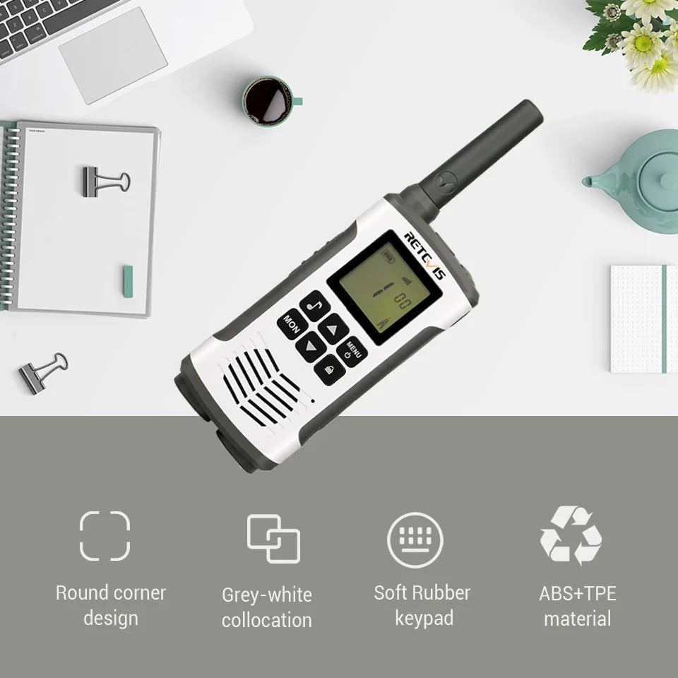 Retevis RT45P IP67 Waterproof Walkie Talkie 2pcs Rechargeable 2-way Radio Receiver PMR446 License Free Type-C for Camping hiking