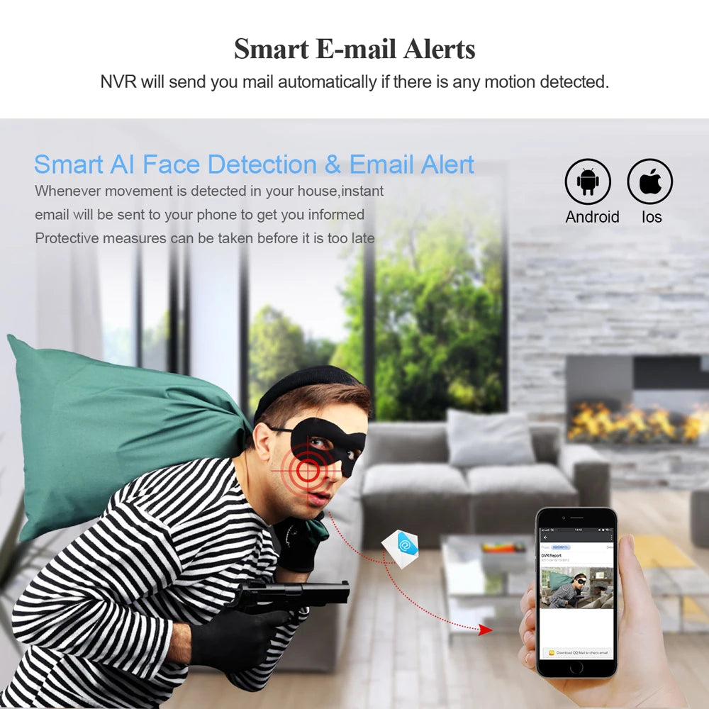 Techage H.265 16CH 4K 8MP 5MP 4MP 2MP POE NVR P2P Remote View Network POE NVR for IP Camera Surveillance CCTV Set Onvif