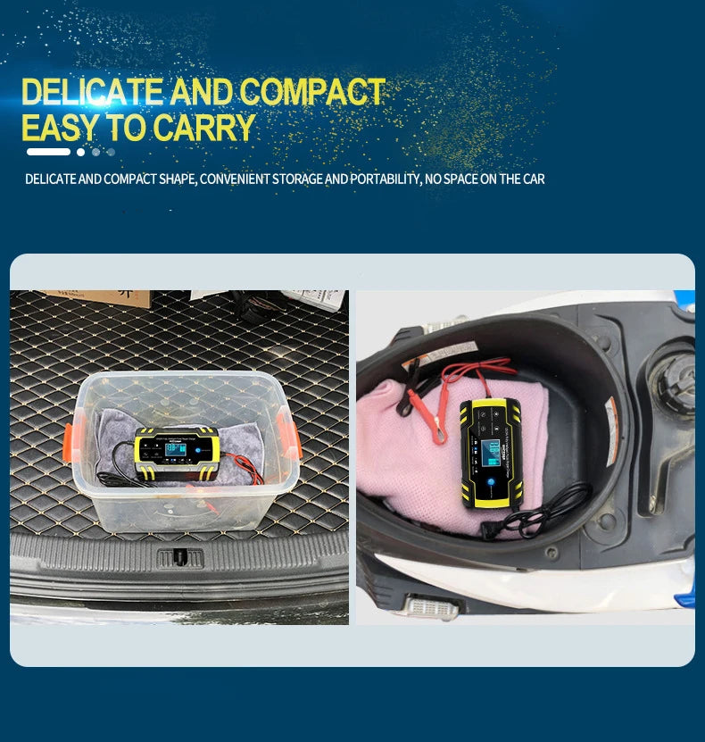 12V-24V 8A Full Automatic Battery-chargers Digital LCD Display Car Battery Chargers Power Puls Repair Chargers Wet Dry Lead Acid