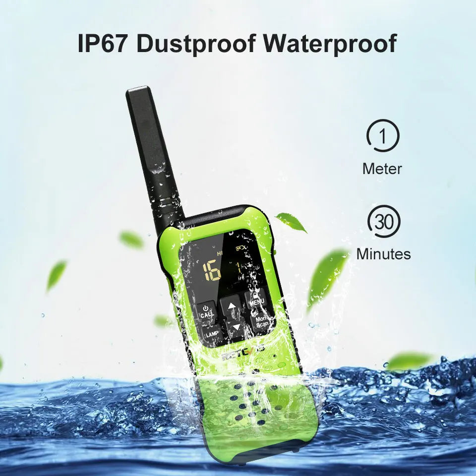 Retevis RT649P Waterproof Walkie Talkies Floating NOAA 1200mAh Rechargeable SOS Flashlight for Emergency Camping Kayaking (2Pcs)