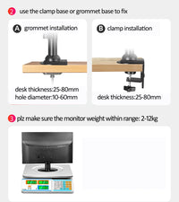 NEW NB H100 Gas Spring 22-35" LCD LED Monitor Holder Arm Full Motion Desktop Monitor TV Mount Bracket Load 2-12 kgs