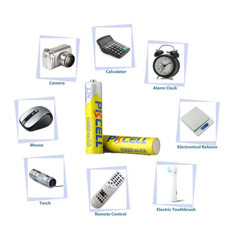 16pcs/Lot PKCELL AAA 1.2V 1000mAh Rechargeable Batteries Ni-mh 3A 1000circle times flashlight toys remote control  lamp battery