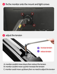 Northbayou F160-FP 10"-17" laptop mount 360 rotate 10"-27" air press full motion gas spring  10"-27" two monitor  clamp desk