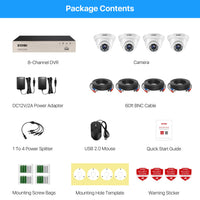 ZOSI 8CH 1080P HD Wired Security Cameras System 5MP Lite 8Channel HD-TVI DVR Recorder 4pcs 2MP Surveillance CCTV Cameras kit
