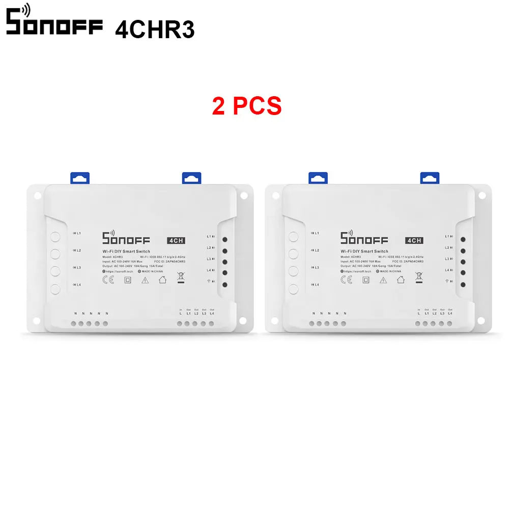 1/5 PCS Itead SONOFF 4CHR3/ PROR3 Wifi Smart Switch Module Wifi Smart Switch 433 Mhz RF Remote Control Switch Wifi 4 Gang Switch