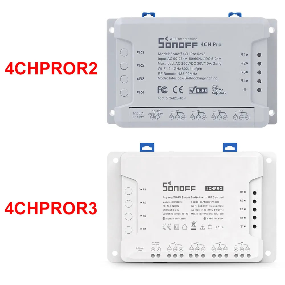1/5 PCS Itead SONOFF 4CHR3/ PROR3 Wifi Smart Switch Module Wifi Smart Switch 433 Mhz RF Remote Control Switch Wifi 4 Gang Switch