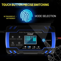 12V-24V 8A Full Automatic Battery-chargers Digital LCD Display Car Battery Chargers Power Puls Repair Chargers Wet Dry Lead Acid