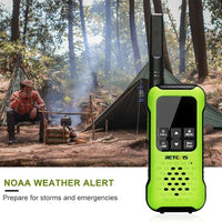 Retevis RT649P Waterproof Walkie Talkies Floating NOAA 1200mAh Rechargeable SOS Flashlight for Emergency Camping Kayaking (2Pcs)