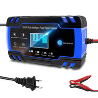 12V-24V 8A Full Automatic Battery-chargers Digital LCD Display Car Battery Chargers Power Puls Repair Chargers Wet Dry Lead Acid