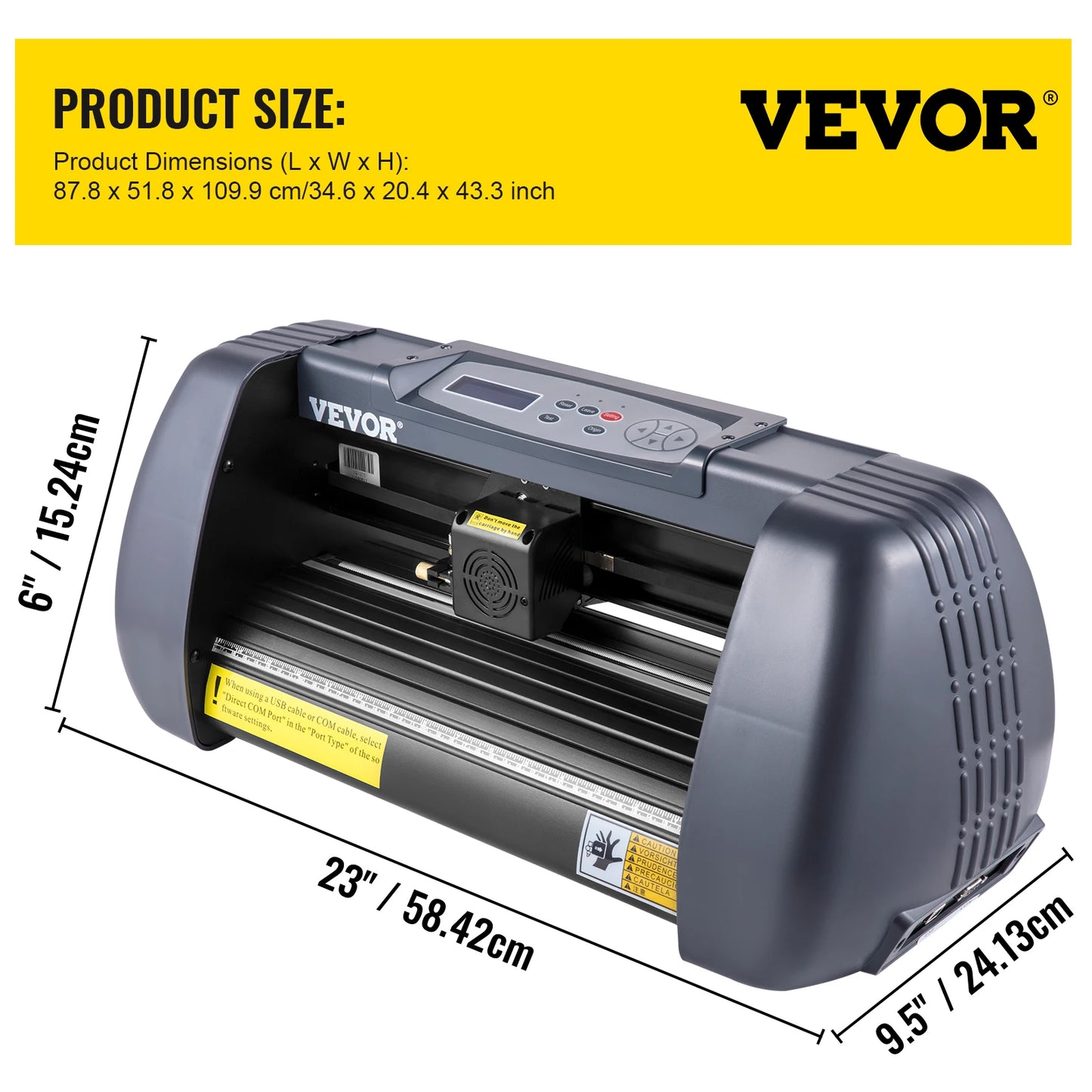 SucceBuy Vinyl Cutter Machine Computer Windows Software 3 Blades Pen Holder 14Inch 375MM Max Paper Feed Printer Cutting Plotter