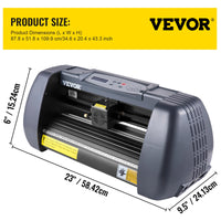 SucceBuy Vinyl Cutter Machine Computer Windows Software 3 Blades Pen Holder 14Inch 375MM Max Paper Feed Printer Cutting Plotter