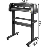 SucceBuy 28-34 Inch Vinyl Cutter Machine W/ Floor Stand Vinly Sign Cutting Plotter Starter Kits Software Adjustable Force  Speed