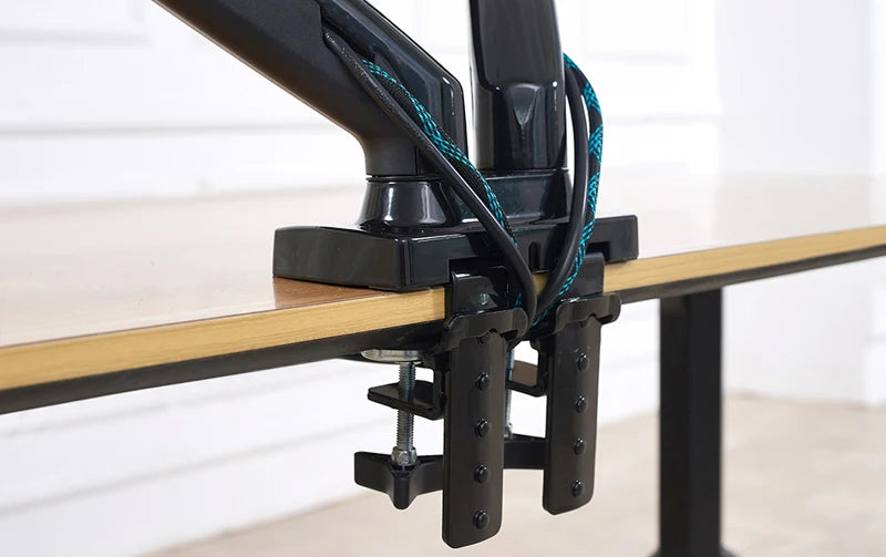 Northbayou F160-FP 10"-17" laptop mount 360 rotate 10"-27" air press full motion gas spring  10"-27" two monitor  clamp desk