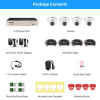 ZOSI 8CH 1080P HD Wired Security Cameras System 5MP Lite 8Channel HD-TVI DVR Recorder 4pcs 2MP Surveillance CCTV Cameras kit